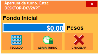 SoftRestaurant 11 – Apertura de turno