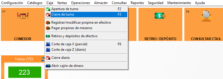SoftRestaurant 11 – Cierre de turno