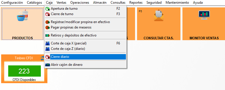 SoftRestaurant 11 – Cierre diario