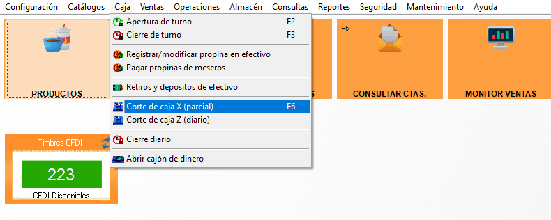 SoftRestaurant 11 – Corte de caja x
